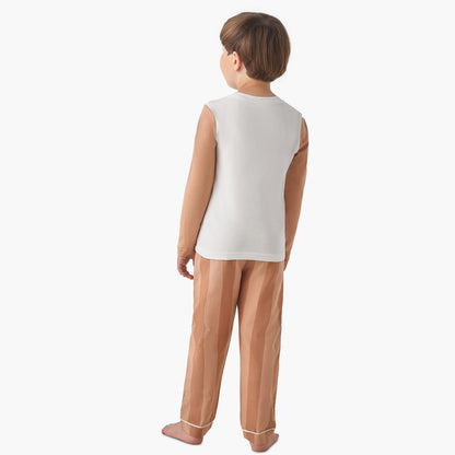 Juniors Boys Pyjama Set with Embroidery - Cotton - Long Sleeves - Crew Neck