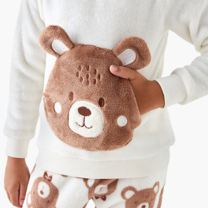Juniors Bear Applique T-shirt and Pyjama Set