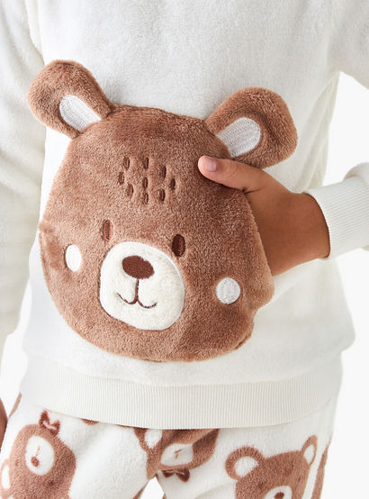 Juniors Bear Applique T-shirt and Pyjama Set-boys-clothing-nightwear-image-5