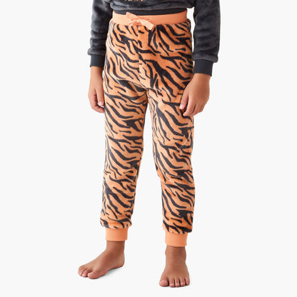 Juniors Tiger Applique Sweatshirt and Pyjama Set
