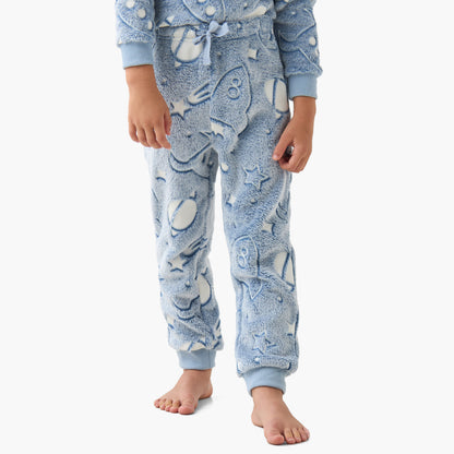 Juniors Boys Pyjama Set with Space Print - Polyester - Long Sleeves - Crew Neck