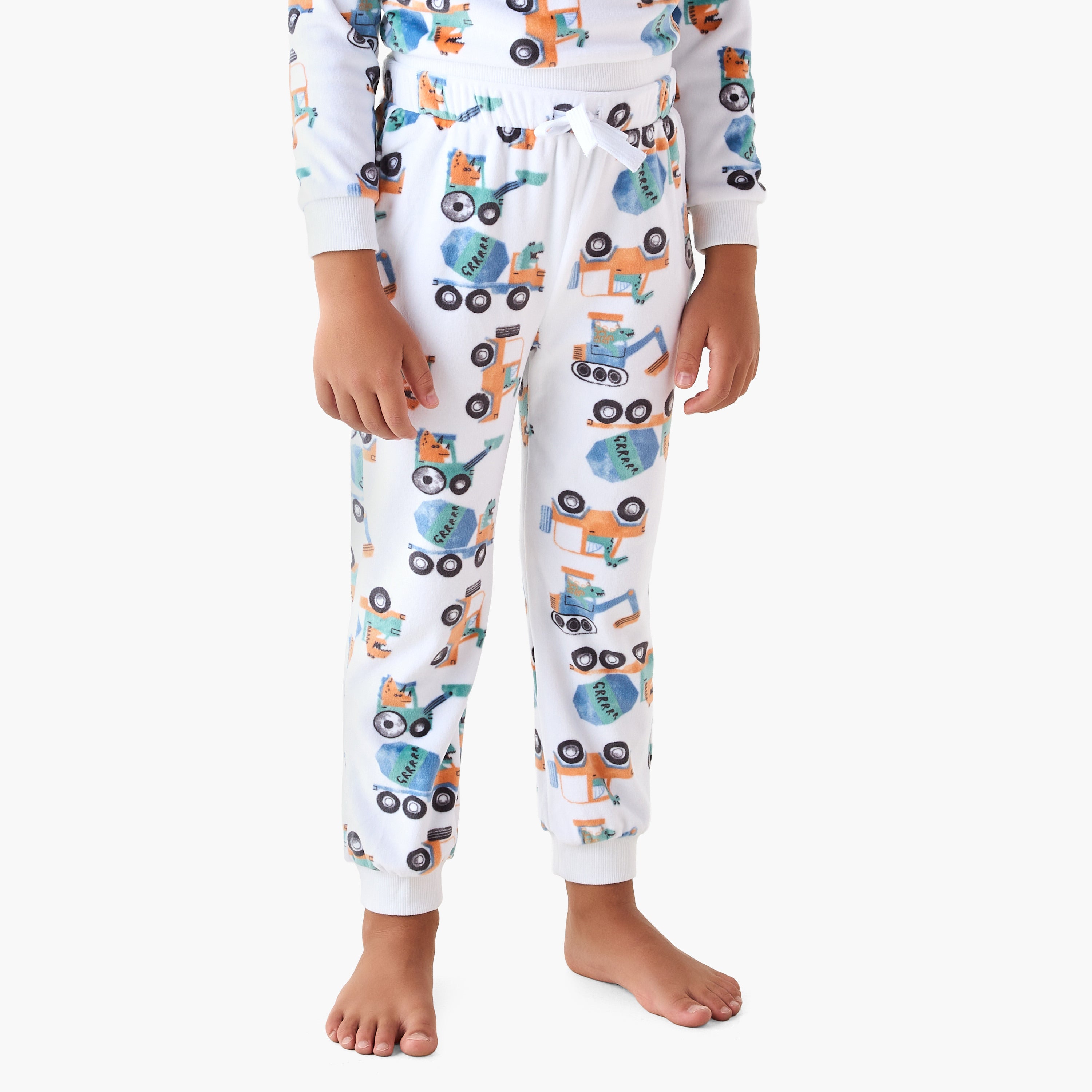 Juniors Construction Vehicle Print T-shirt and Pyjama Set