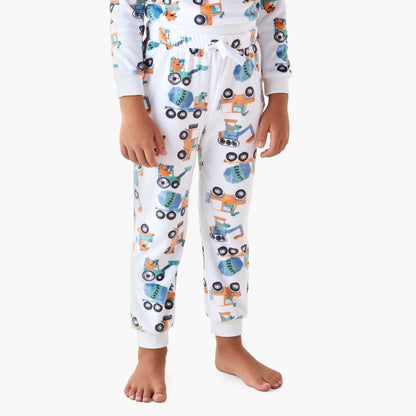 Juniors Construction Vehicle Print T-shirt and Pyjama Set
