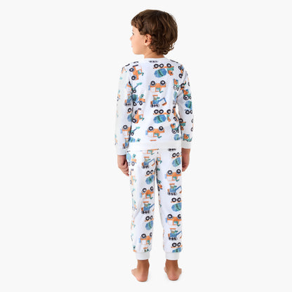 Juniors Construction Vehicle Print T-shirt and Pyjama Set