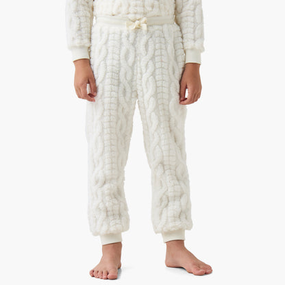 Juniors Boys Pyjama Set with Cable Knit - Polyester - Long Sleeves - Crew Neck