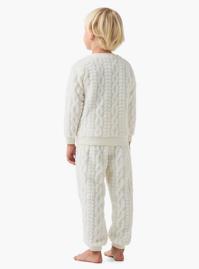 Juniors Boys Pyjama Set with Cable Knit - Polyester - Long Sleeves - Crew Neck-boys-clothing-nightwear-image-4