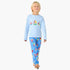 Juniors Cotton Crew Neck Long Sleeves Pyjama Set with Sailboat Print - Blue / 2-3 yrs