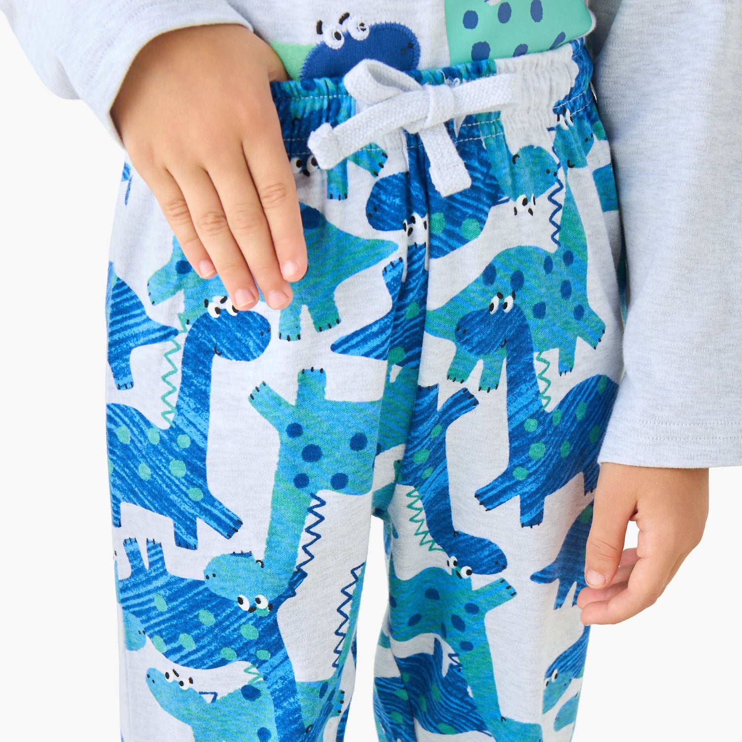 Juniors Cotton Crew Neck Long Sleeves Pyjama Set with Sailboat Print
