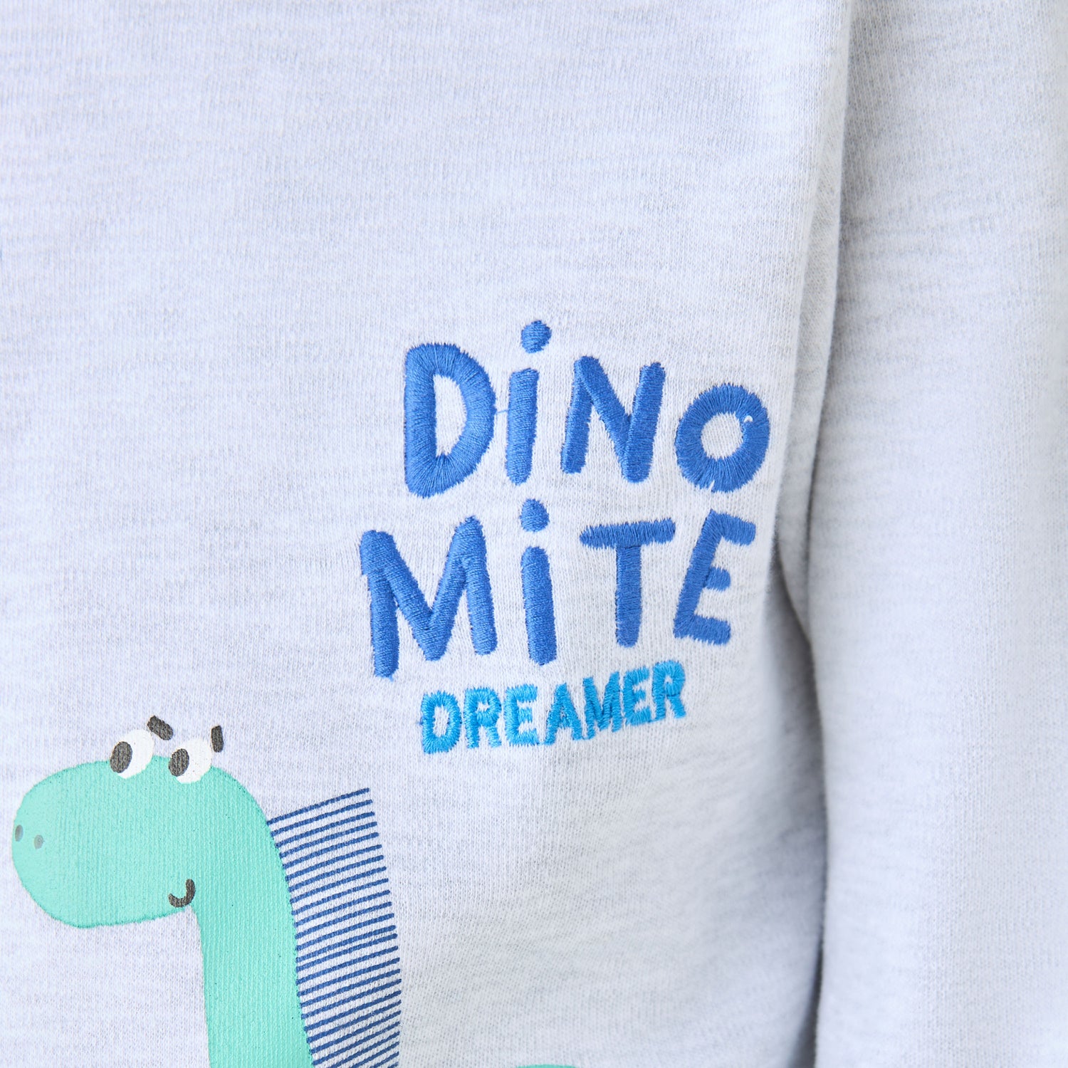 Juniors Cotton Crew Neck Long Sleeves Pyjama Set with Sailboat Print