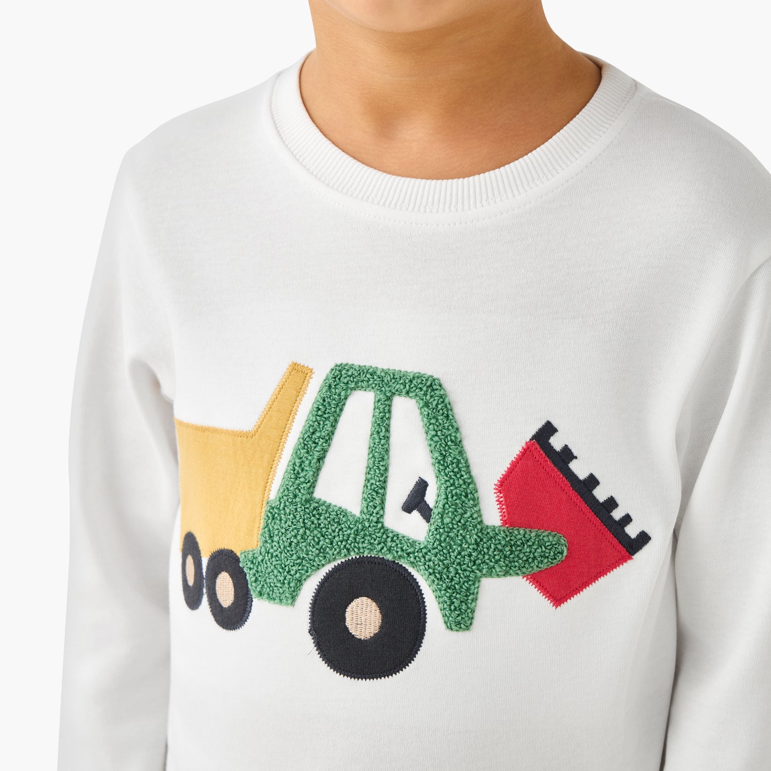 Juniors Cotton Crew Neck Long Sleeves Pyjama Set with Sailboat Print