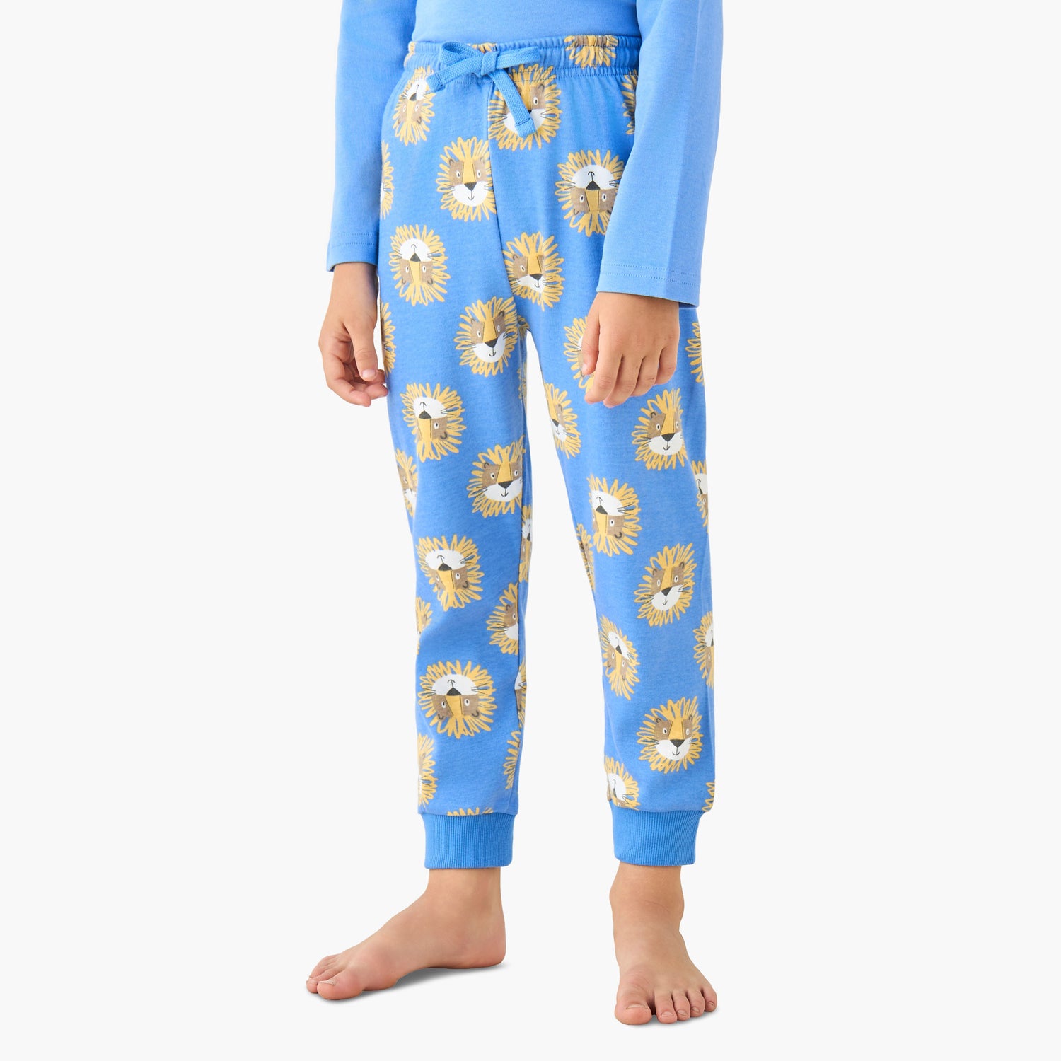Juniors Cotton Crew Neck Long Sleeves Pyjama Set with Sailboat Print