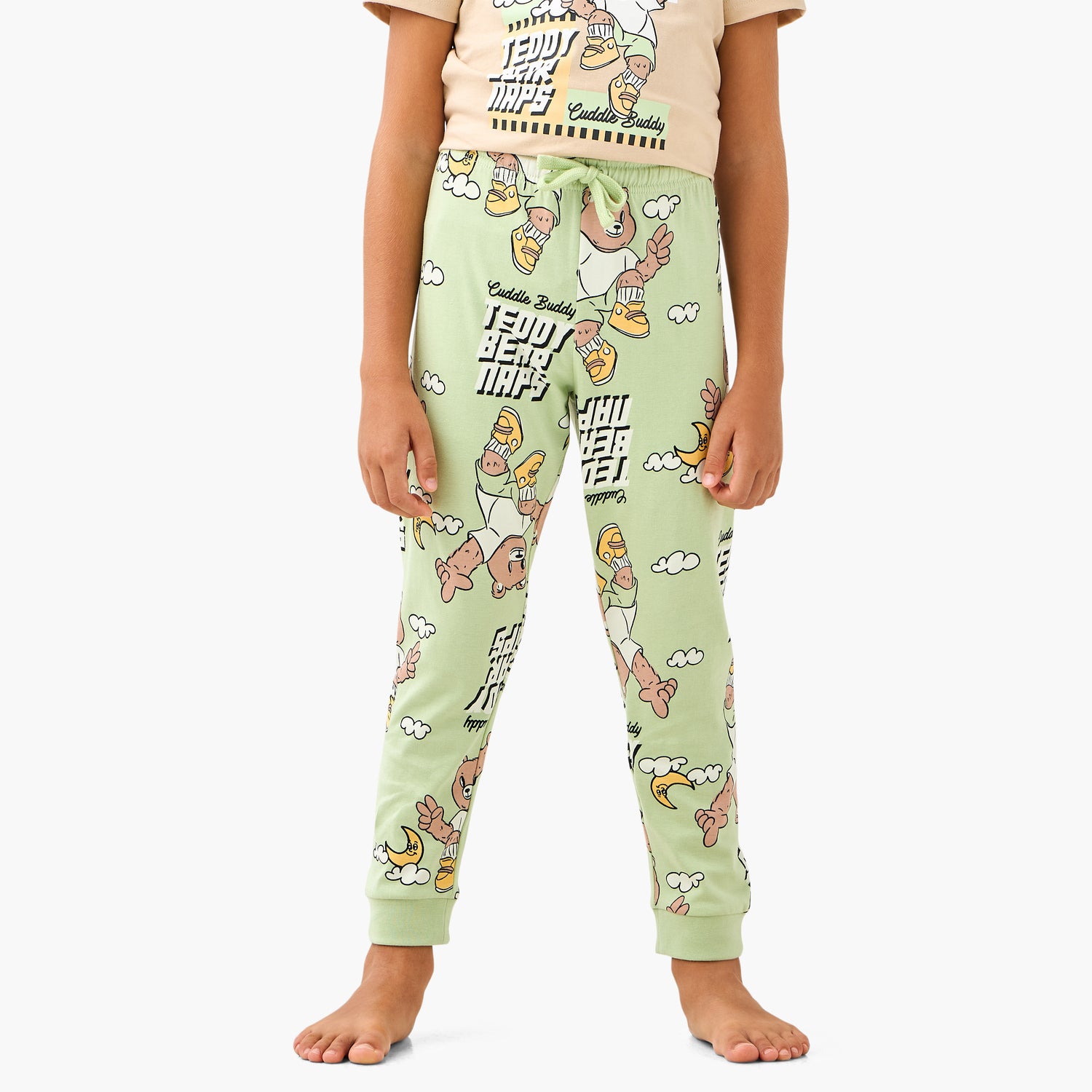 Juniors Teddy Bear Print T-shirt and Pyjama Set