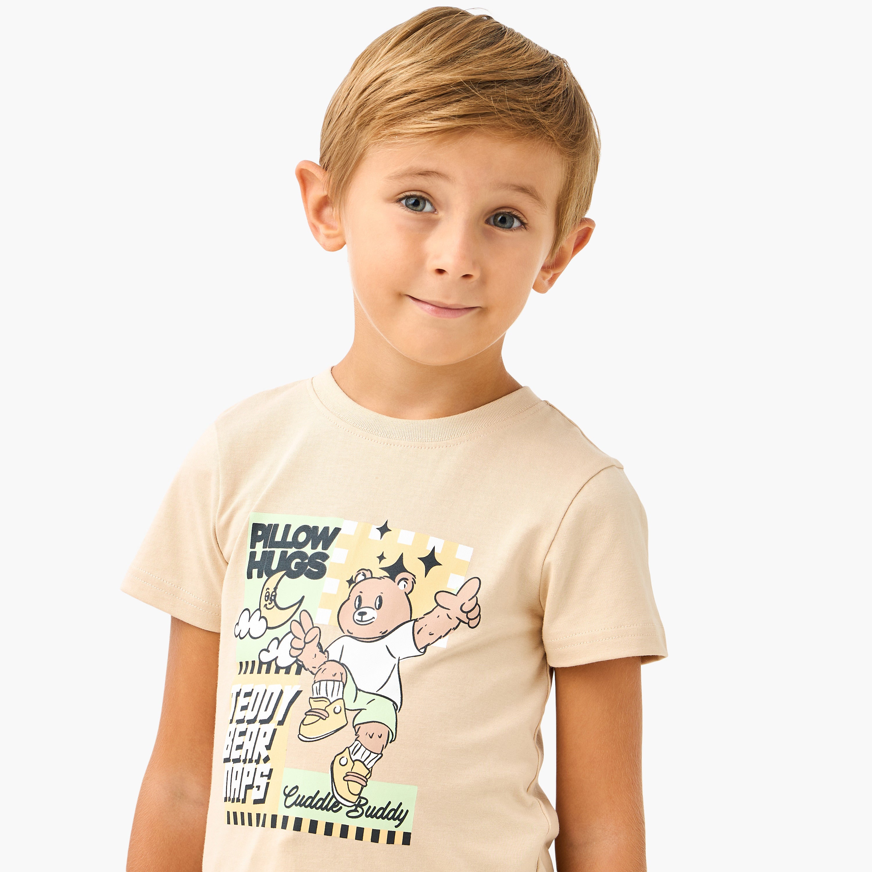 Juniors Teddy Bear Print T-shirt and Pyjama Set