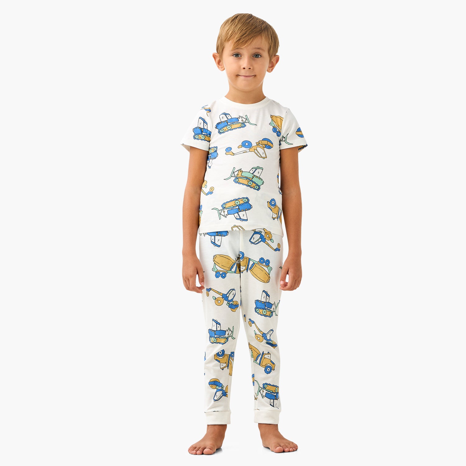 Juniors Cotton Crew Neck Long Sleeves Pyjama Set with Underwater Print
