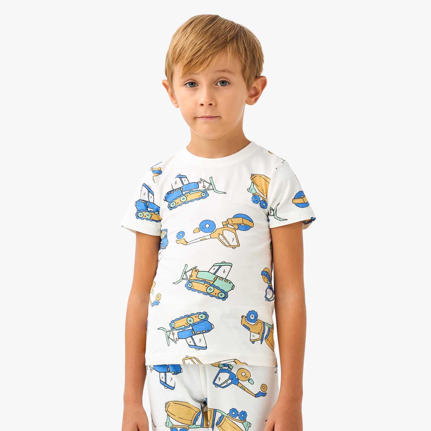 Juniors Cotton Crew Neck Long Sleeves Pyjama Set with Underwater Print