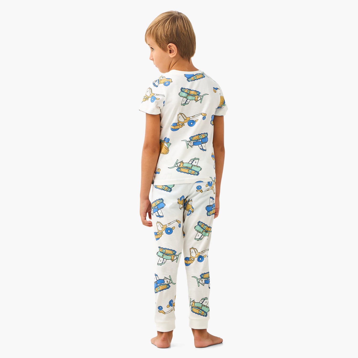 Juniors Cotton Crew Neck Long Sleeves Pyjama Set with Underwater Print