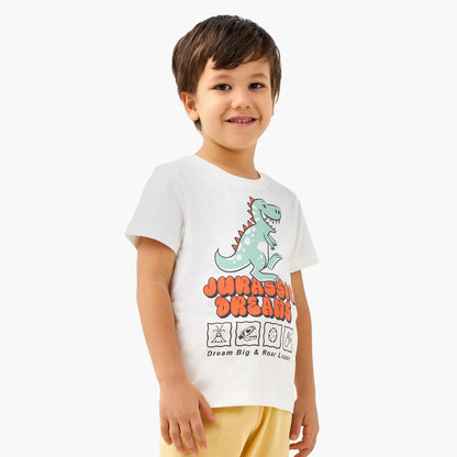 Juniors Cotton Crew Neck Long Sleeves Pyjama Set with Underwater Print