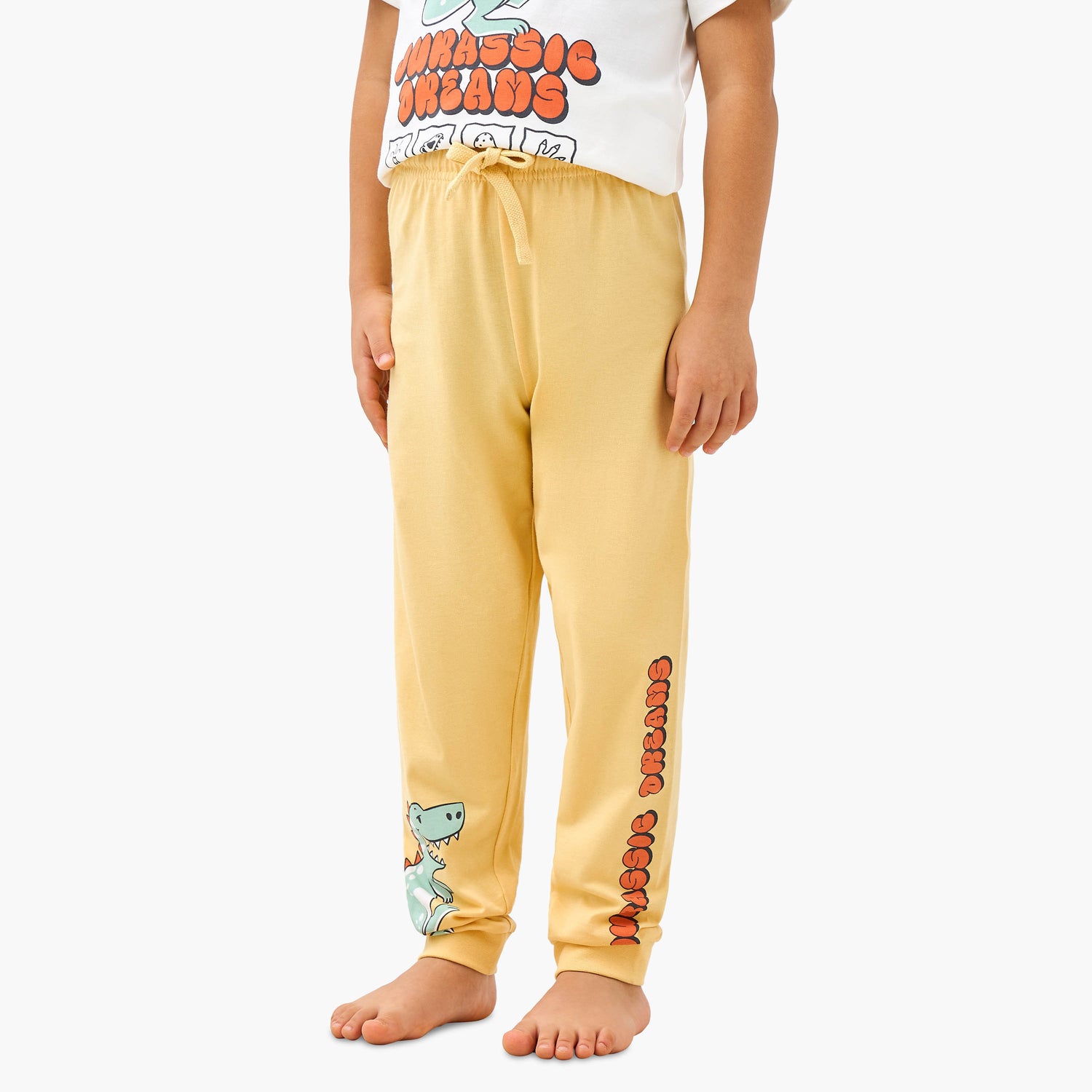 Juniors Cotton Crew Neck Long Sleeves Pyjama Set with Underwater Print