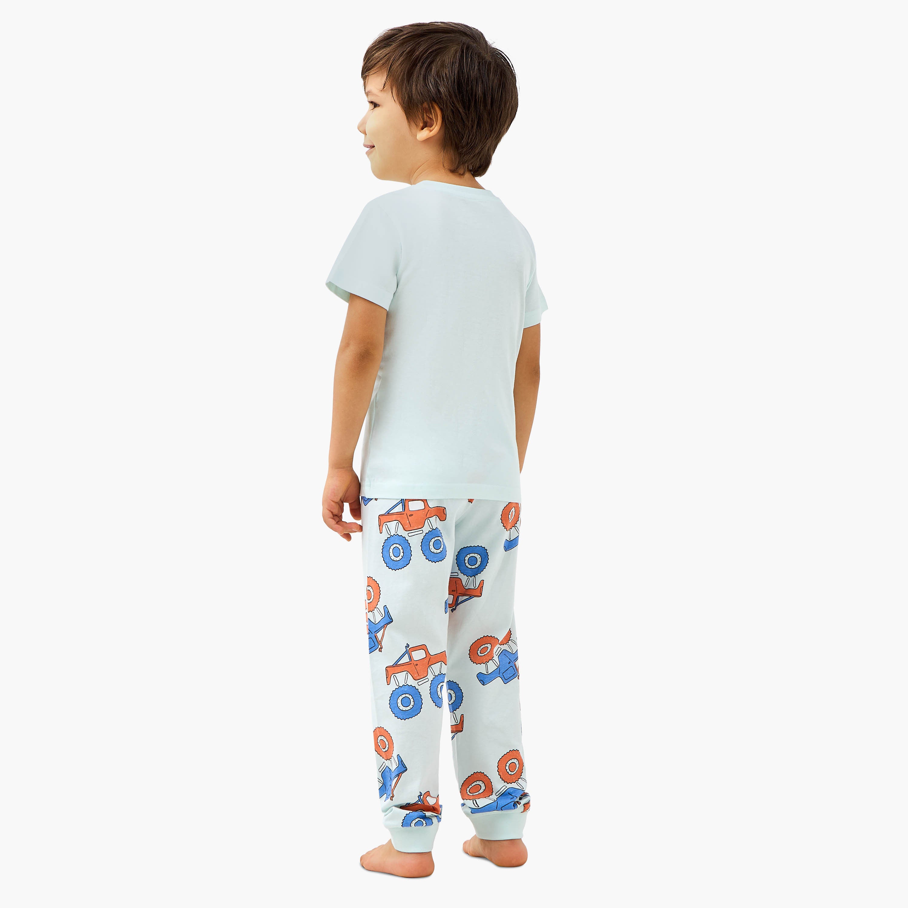 Juniors Monster Truck Print T-shirt and Pyjama Set