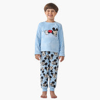 Disney Boys Pyjama Set with Mickey Mouse Applique - Polyester - Long Sleeves - Crew Neck-undefined-image-1