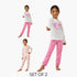 Pack of 2 Cotton Crew Neck Long Sleeve Pyjama Set with Unicorn Print - Pink / 2-3 yrs