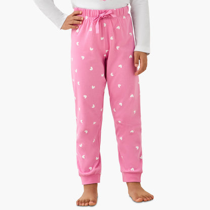 Pack of 2 Cotton Crew Neck Long Sleeve Pyjama Set with Unicorn Print