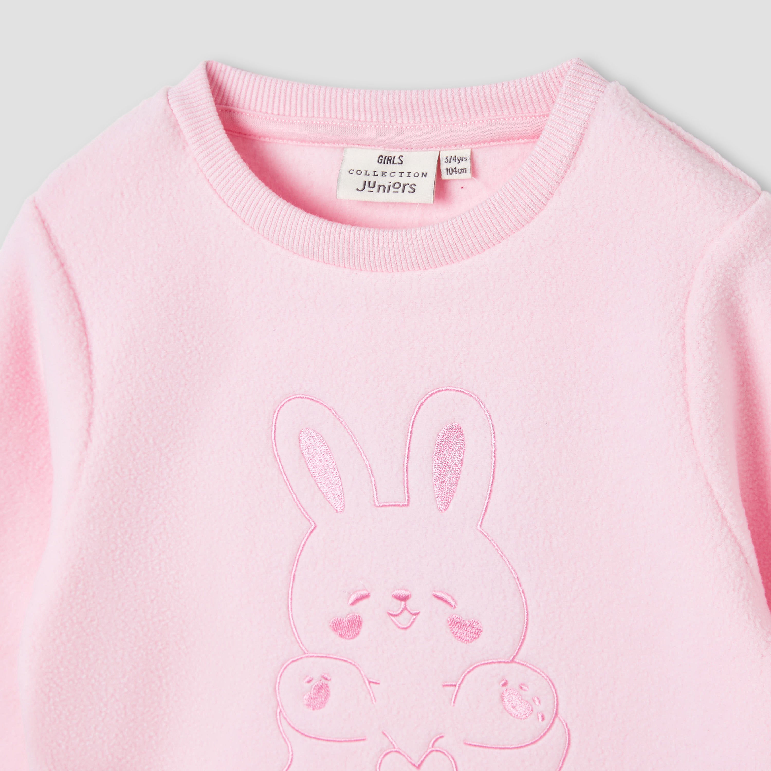 Juniors Bunny Embroidered T-shirt and Pyjama Set