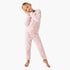 Juniors Girls Pyjama Set with Heart Embossed Print - Polyester - Long Sleeves - Crew Neck - Pink / 2-3 yrs