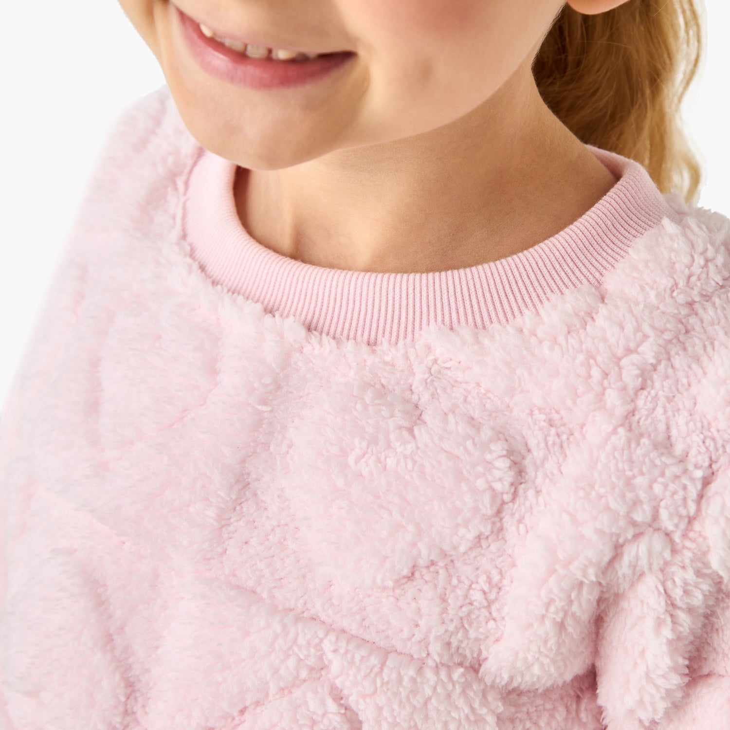 Juniors Girls Pyjama Set with Heart Embossed Print - Polyester - Long Sleeves - Crew Neck
