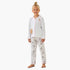 Juniors Cotton Collared Long Sleeves Pyjama Set with Bear Print - Cream / 6-7 yrs