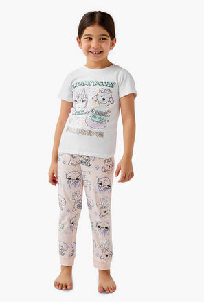 Juniors Printed T-shirt and Pyjama Set