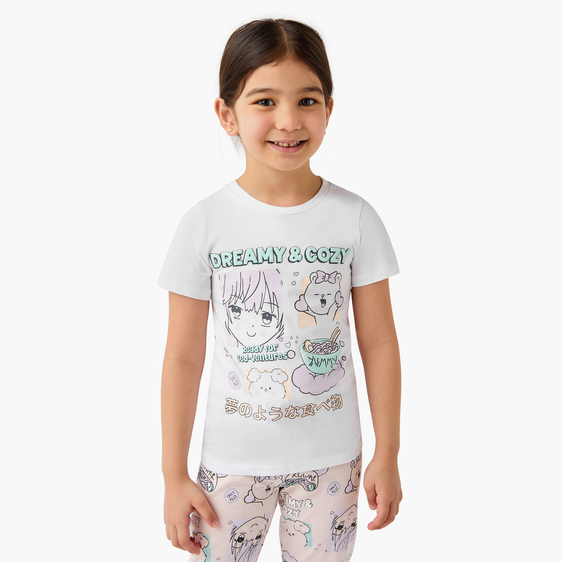 Juniors Printed T-shirt and Pyjama Set