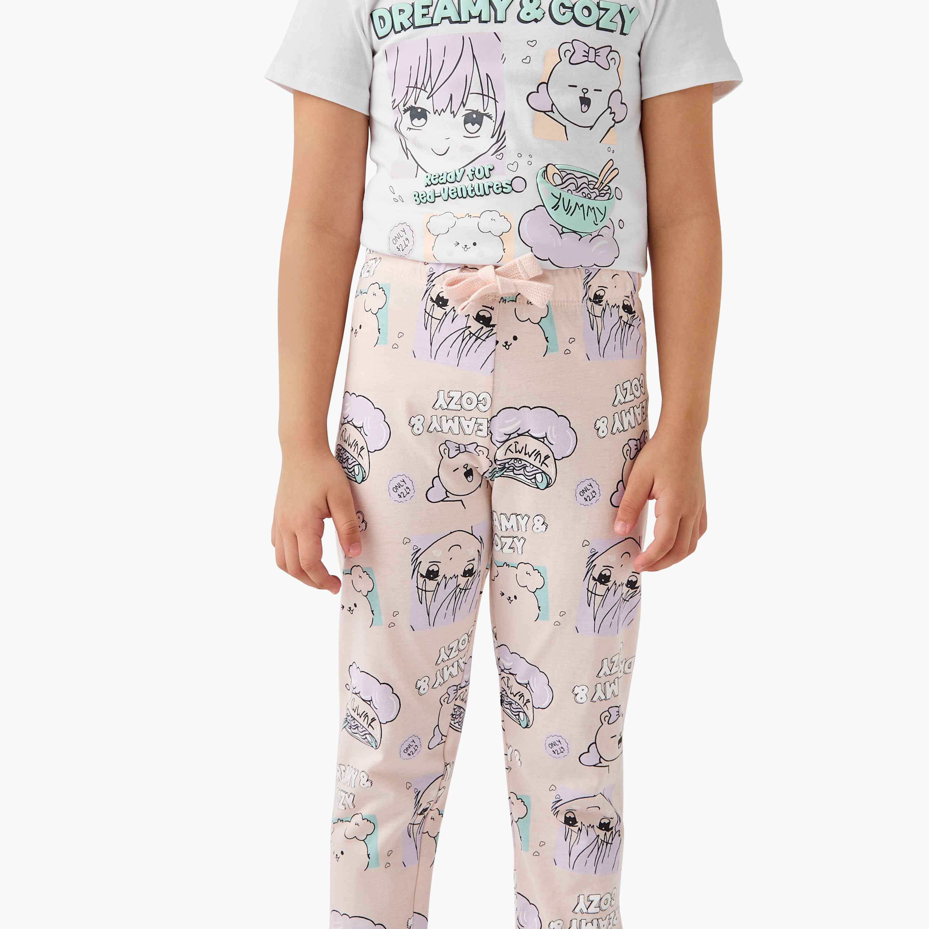Juniors Printed T-shirt and Pyjama Set