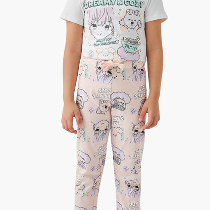 Juniors Printed T-shirt and Pyjama Set