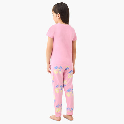 Juniors Floral Print T-shirt and Pyjama Set