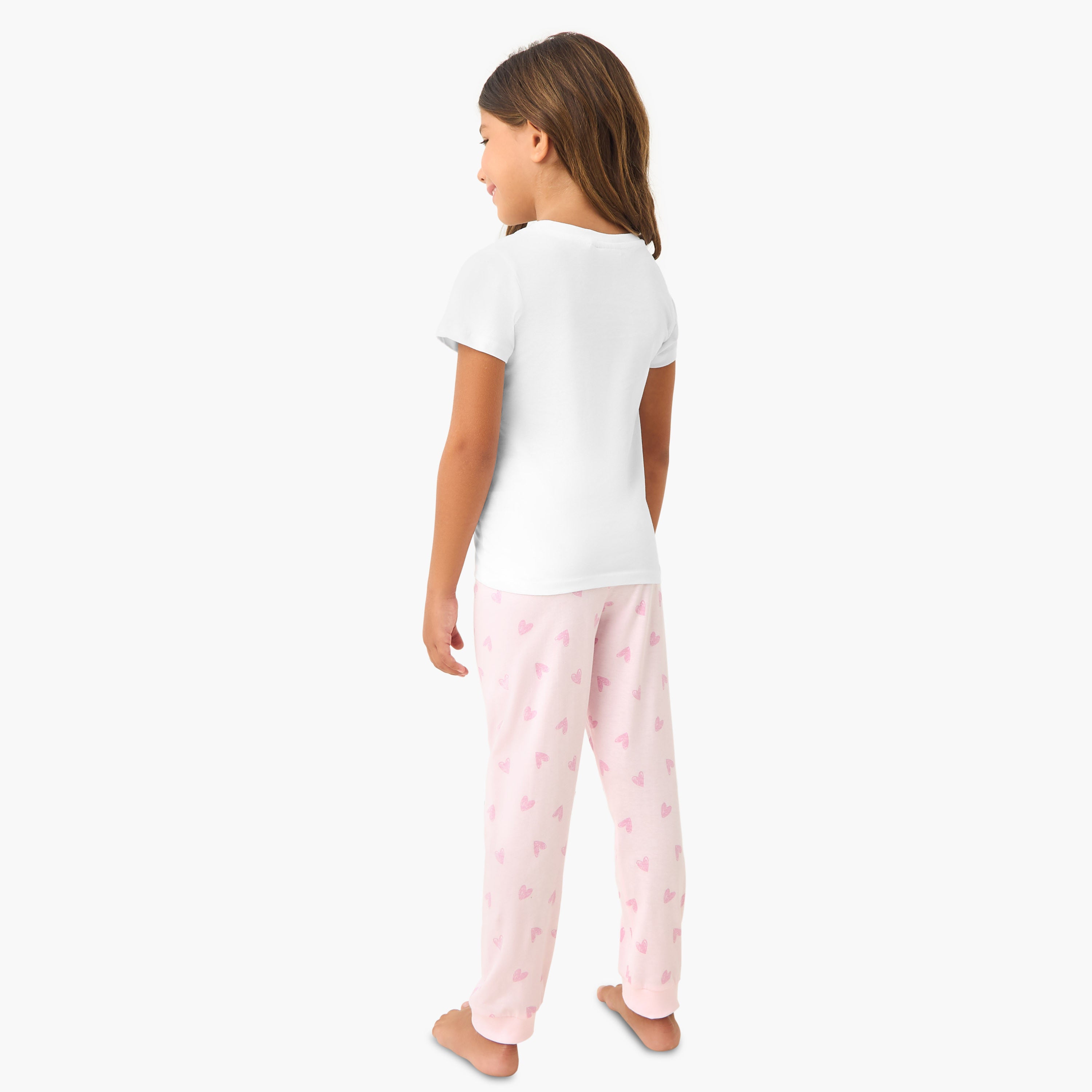 Juniors Heart Print T-shirt and Pyjama Set