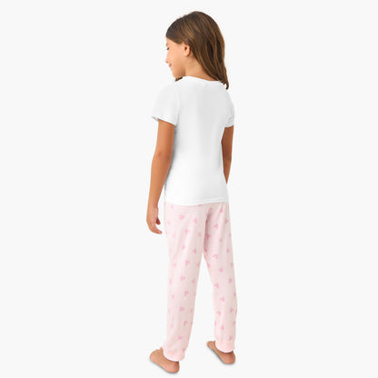 Juniors Heart Print T-shirt and Pyjama Set