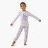 Juniors Cotton Crew Neck Long Sleeves Pyjama Set with NYC Print - Purple / 2-3 yrs