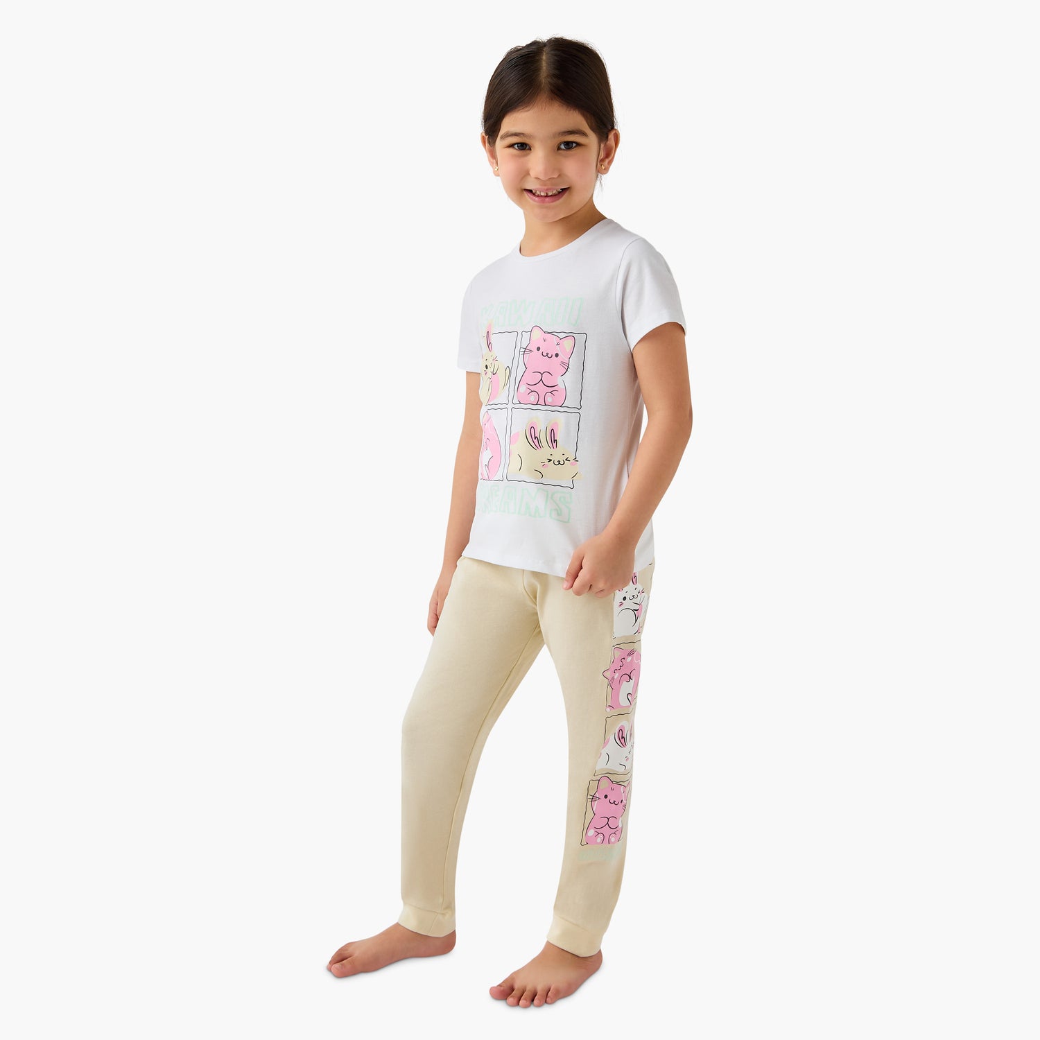 Juniors Printed T-shirts and Pyjamas - Set of 3