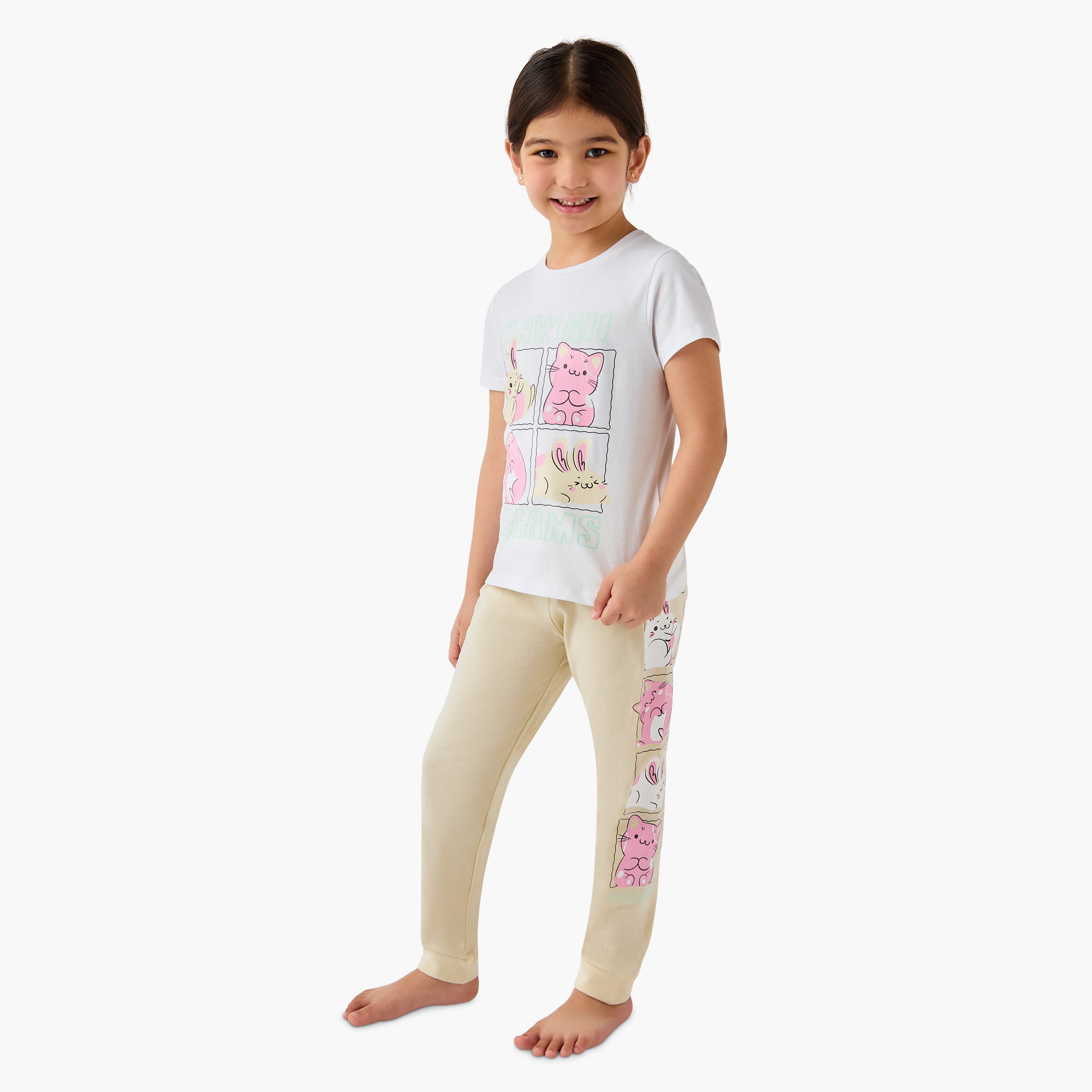 Juniors Printed T-shirts and Pyjamas - Set of 3