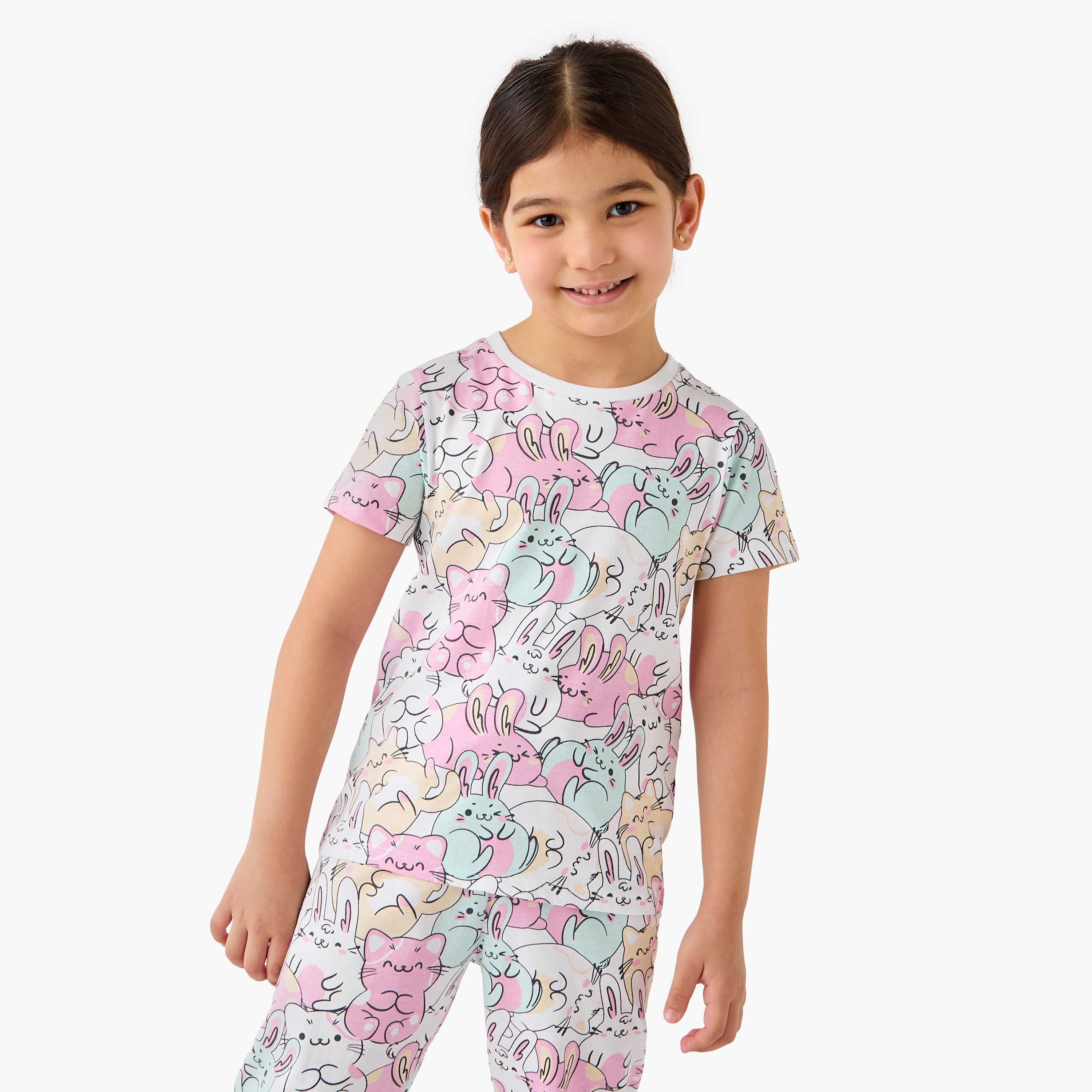 Juniors Printed T-shirts and Pyjamas - Set of 3