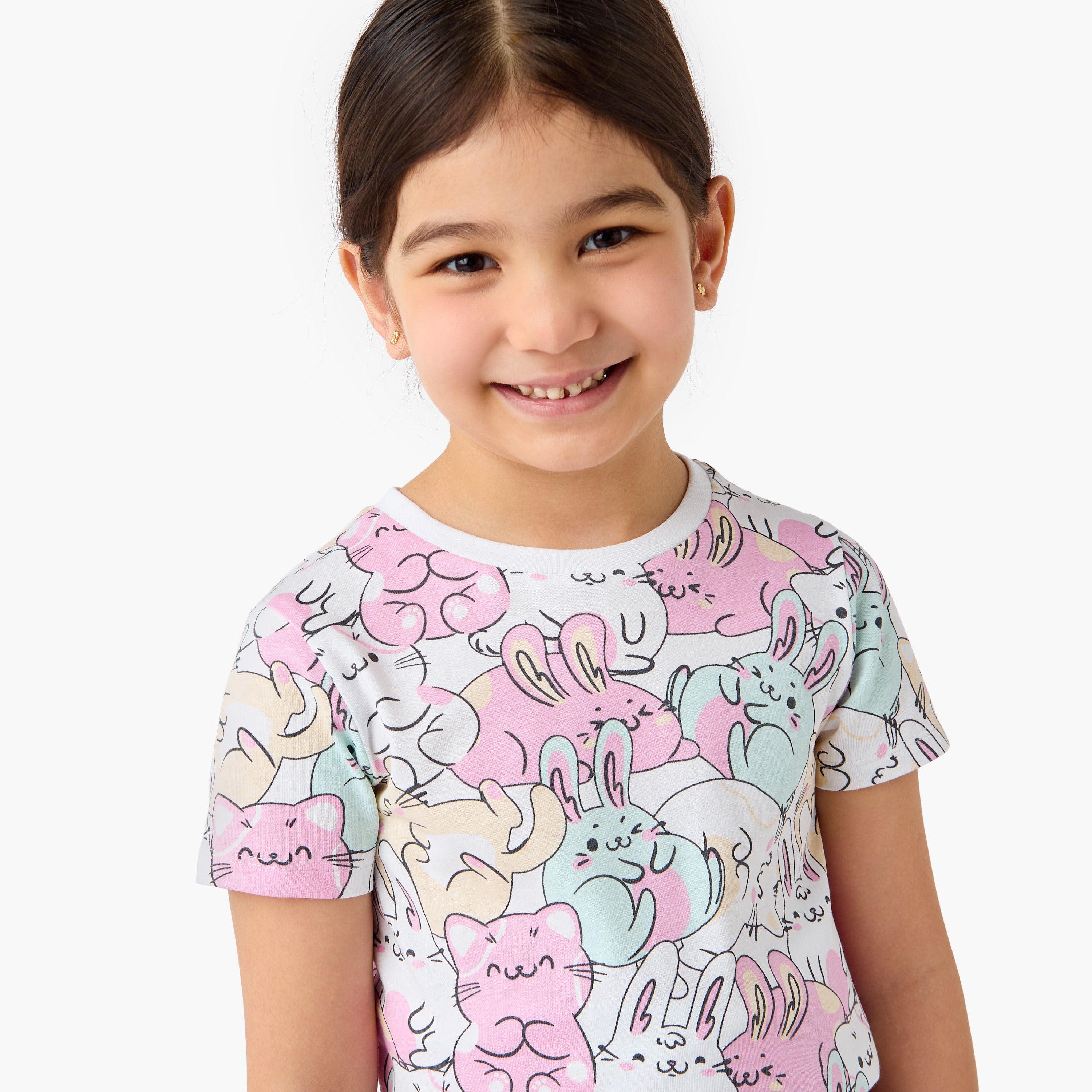 Juniors Printed T-shirts and Pyjamas - Set of 3
