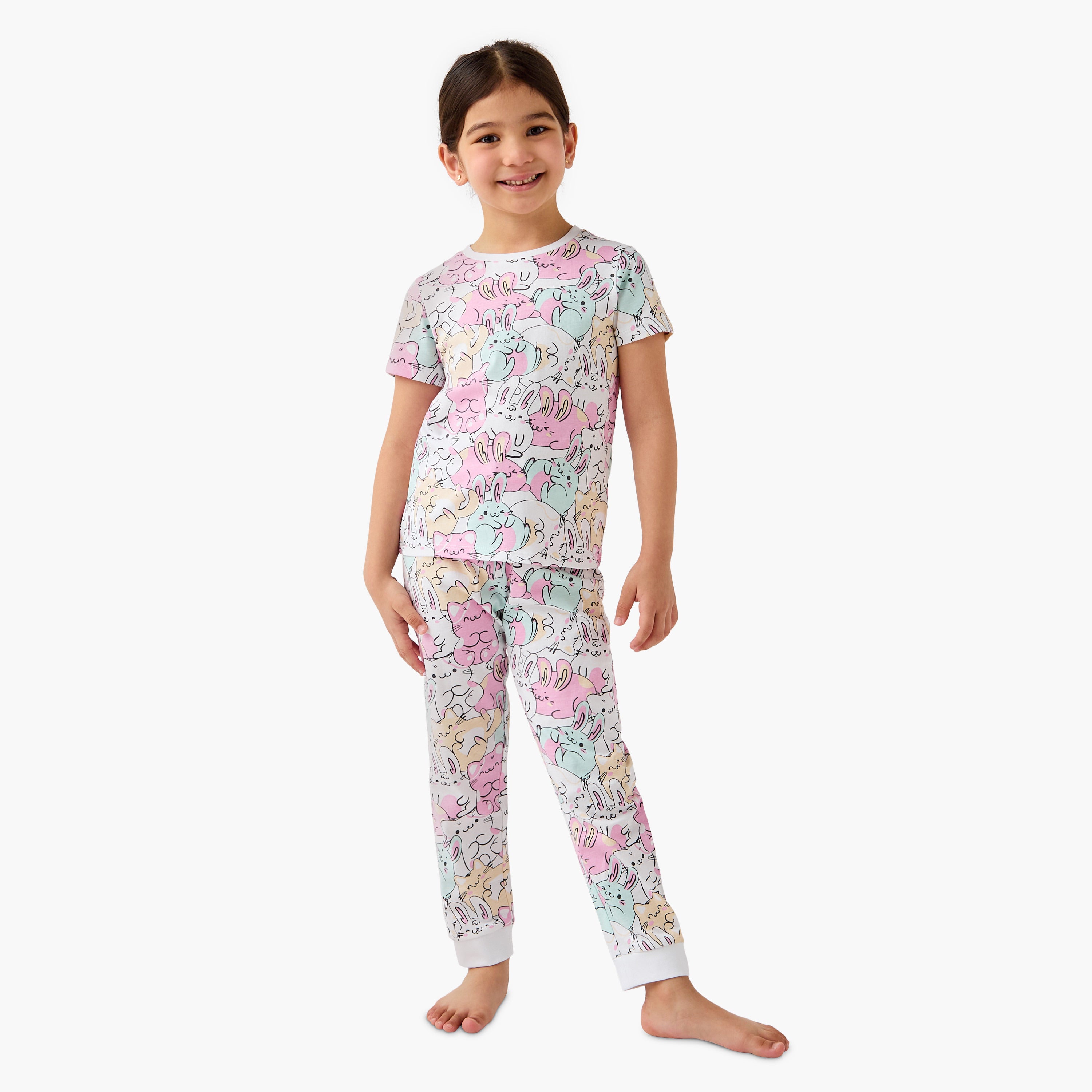 Juniors Printed T-shirts and Pyjamas - Set of 3