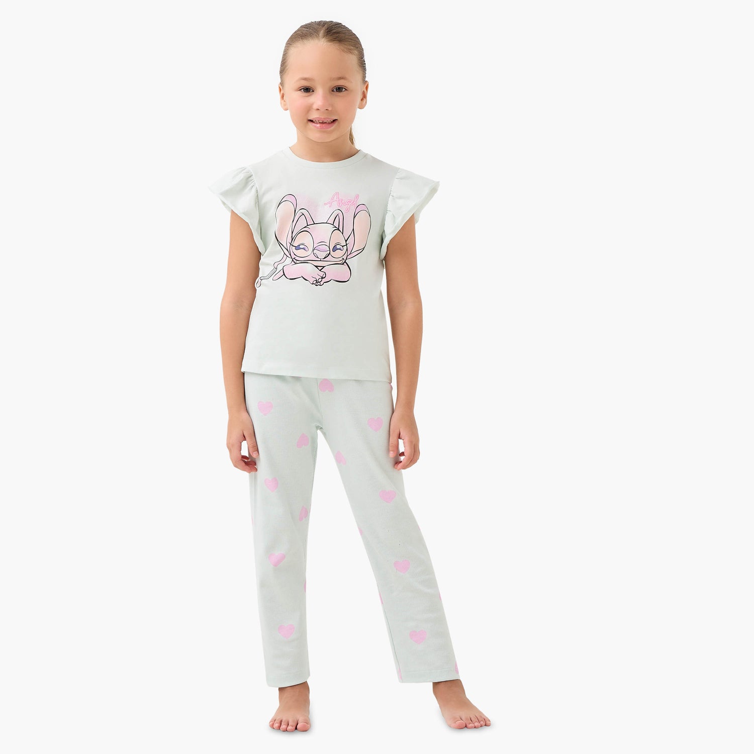 Disney Stitch Print T-shirt and Pyjama Set - Blue / 3-4 yrs