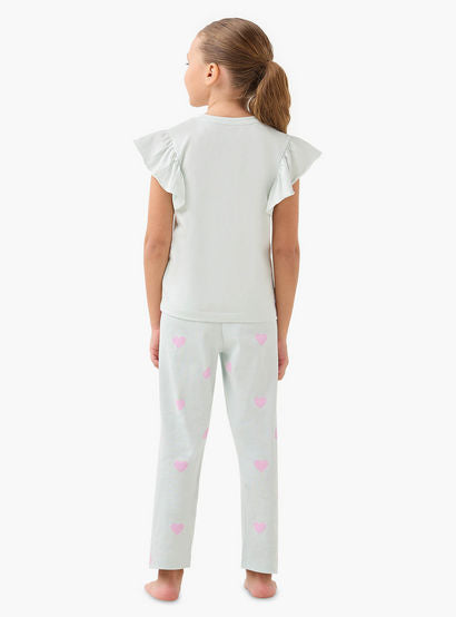 Disney Stitch Print T-shirt and Pyjama Set-girls-clothing-nightwear-image-4