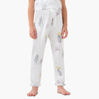 Disney Girls Pyjama Set with Princess Print - Cotton - Short Sleeves - Crew Neck