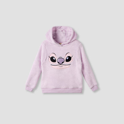 Disney Girls Sweatshirt and Pyjama Set with Stitch Angel Texture - Polyester - Long Sleeves - Hood