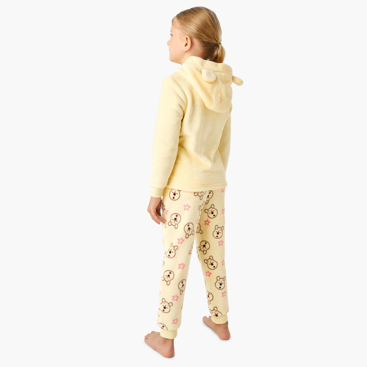 Disney Girls Pyjama Set with Winnie The Pooh Print - Polyester - Long Sleeves - Hooded Neck