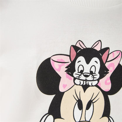 Disney Cotton Crew Neck Long Sleeve Pyjama Set with Minnie Mouse Print
