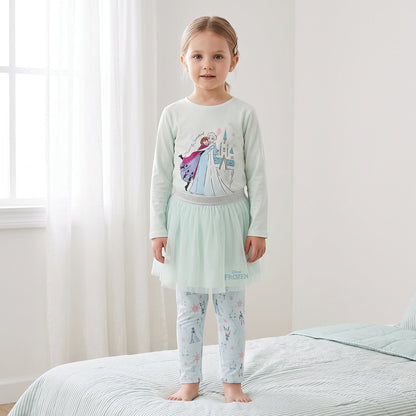 Set of 3 Disney Cotton Crew Neck Long Sleeves Pyjama Set with Frozen Print